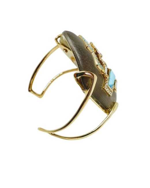 Alexis Metallic Crystal And Turquoise Cuff Bracelet