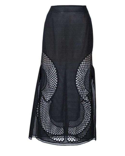 Stella McCartney Black Perforated A-line Skirt It 42 (us 6)