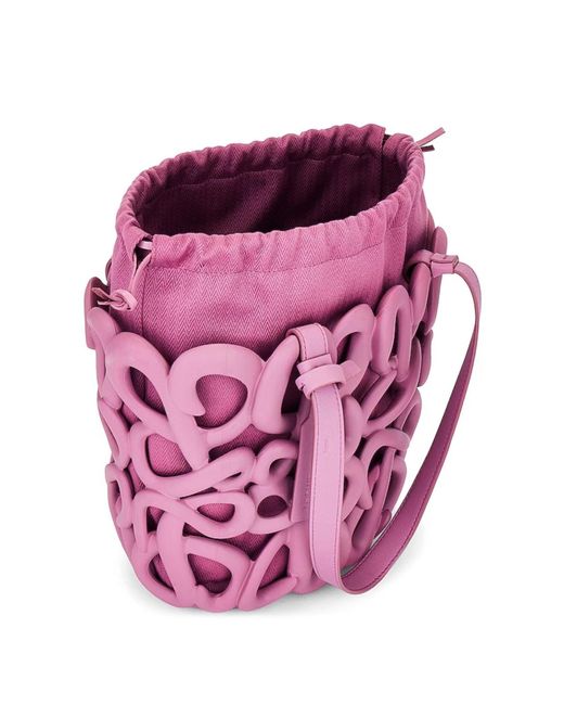 Loewe Pink Anagram Inflated Basket Bag In Purple