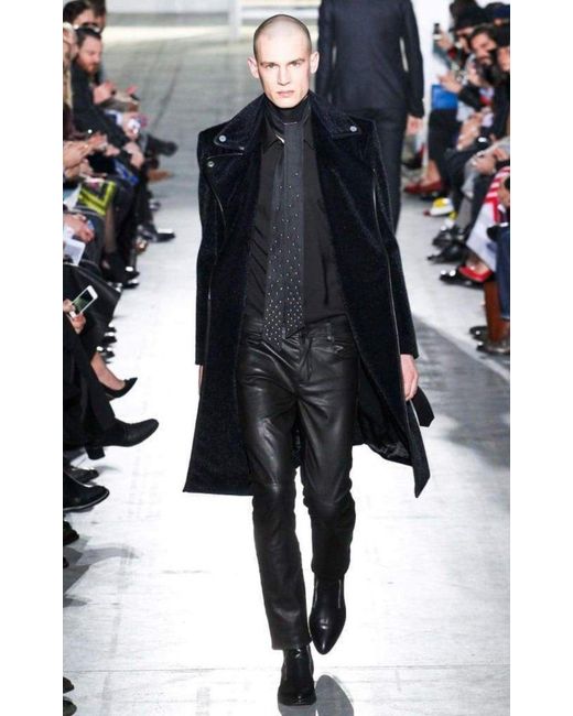 CoSTUME NATIONAL Black Straight Leg Just Leather Biker Pants for men