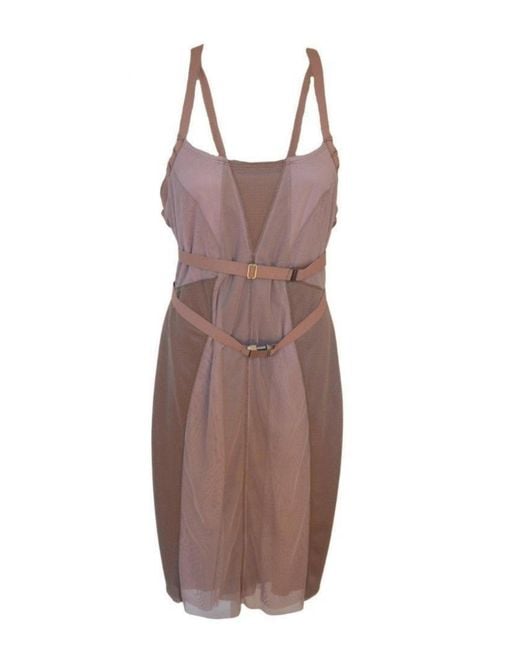 BCBGMAXAZRIA Brown Abbie Sleeveless Contrast-lace Dress