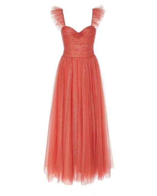 Monique Lhuillier Multicolor Glitter Tulle Cocktail Dress