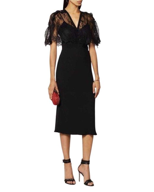 Self-Portrait Black Mason Cape Overlay Dress