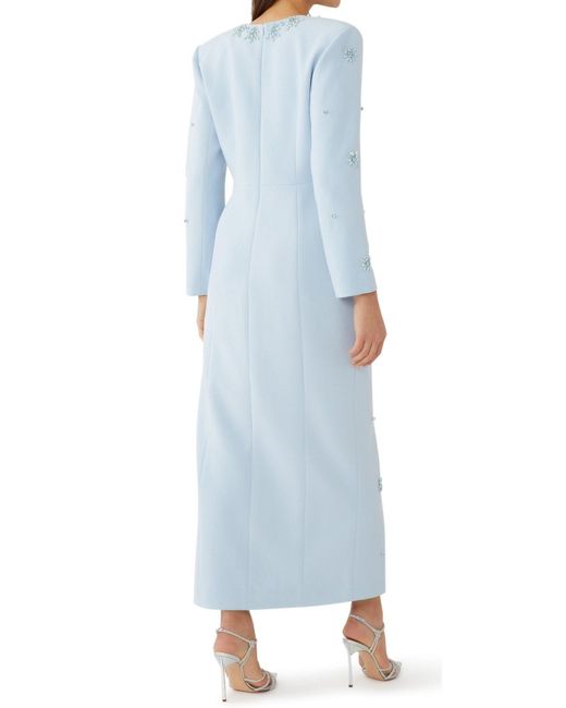 Huishan Zhang Blue Aurore Crystal-embellished Midi Dress