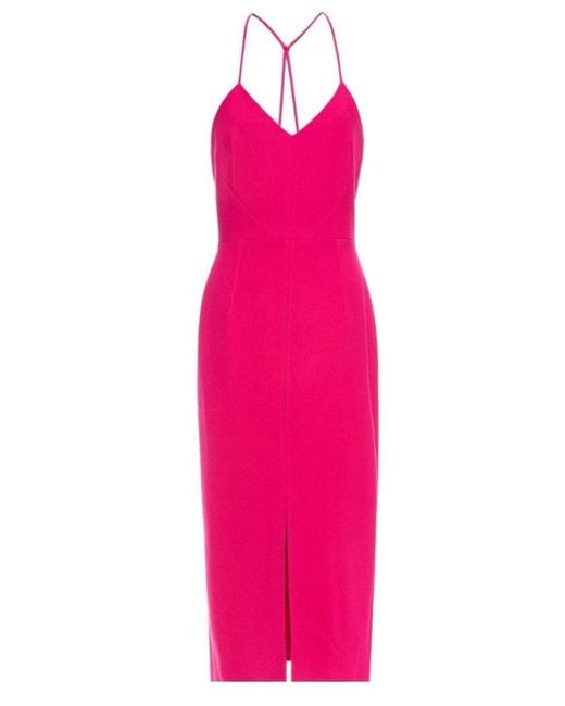 Roland Mouret Pink Cannock Stretch-crepe Midi Dress
