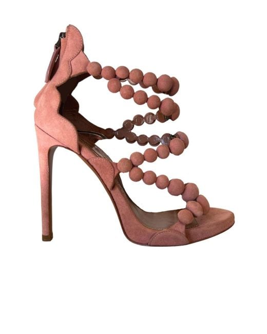 Alaïa Brown Bombe Suede High Heel Sandals