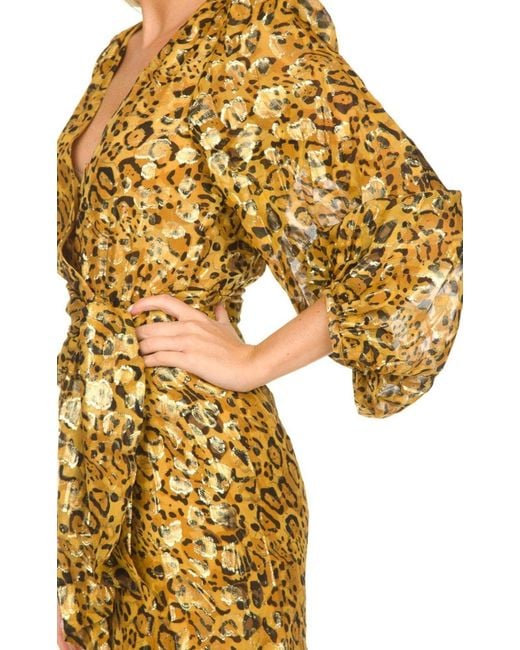 Ba&sh Yellow Ginger Silk-blend Dress