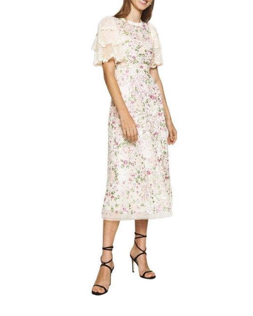 Needle & Thread Natural Odette Ballerina Midi Dress