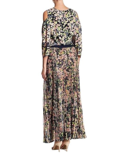 BCBGMAXAZRIA Multicolor Pleated Floral Maxi Skirt