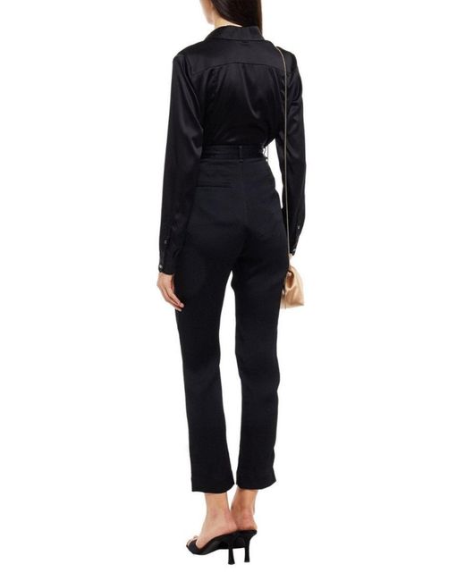 Roland Mouret Black Pleated Silk Pants