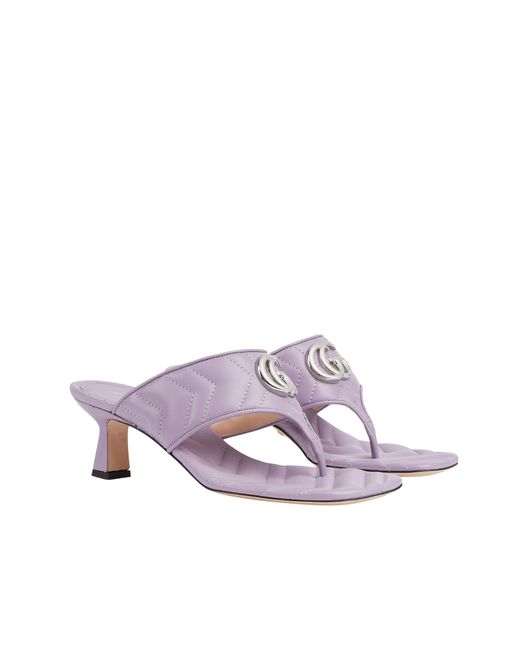 GUCCI GG-Marmont Matelassé-Leather Sandals in Pink | endource