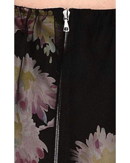 Dries Van Noten Black Organza Overlay Floral Silk-blend Dress