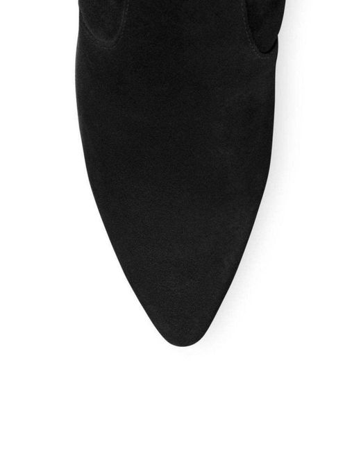 Stuart Weitzman Cling Black Suede Sock Booties