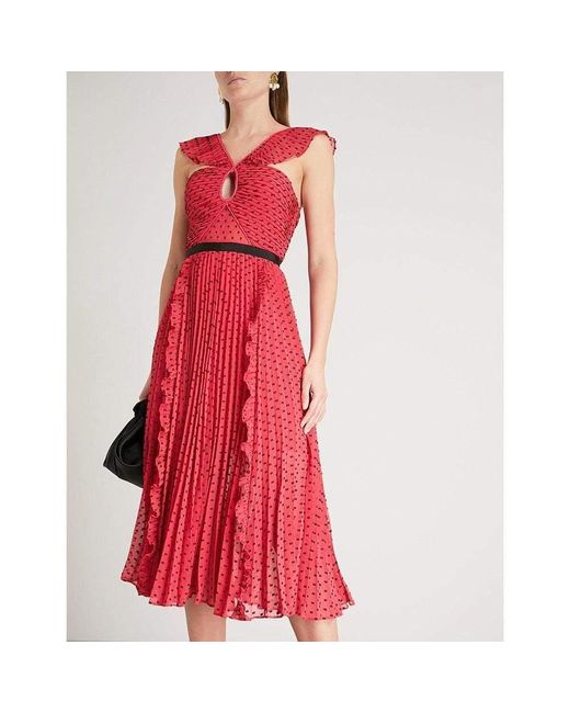 self portrait plumetis midi dress