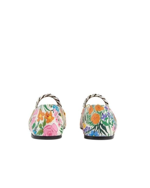 Gucci Blue Ken Scott Floral Ballerina Shoes