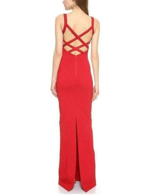 DSquared² Red Column Crisscross Back Gown