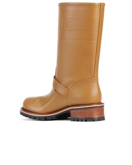 Dior Brown Quest Leather Mid-calf Boots