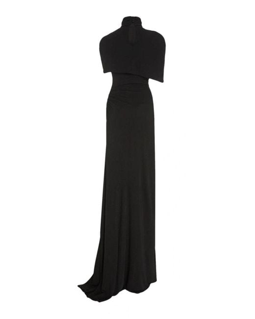 Brandon Maxwell Black Cape-effect Draped Stretch Jersey Gown