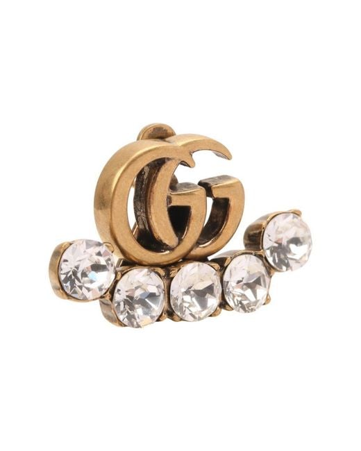 Gucci Metallic Crystal Double G Single Earring