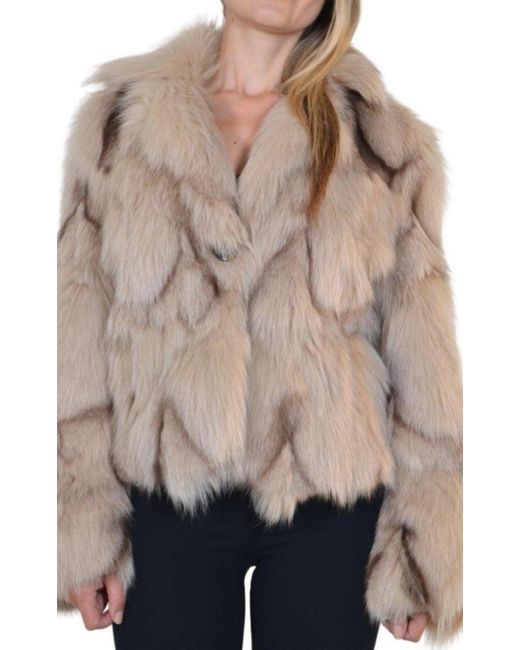 BCBGMAXAZRIA Multicolor Fox Coat