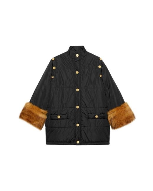 Gucci Black Detachable Sleeves Padded Jacket