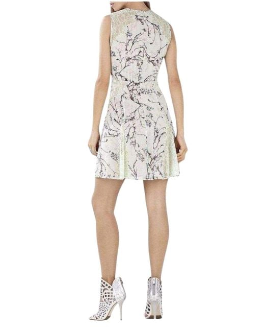 BCBGMAXAZRIA Multicolor Gwenyth Blocked Sleeveless Flared Skirt Dress