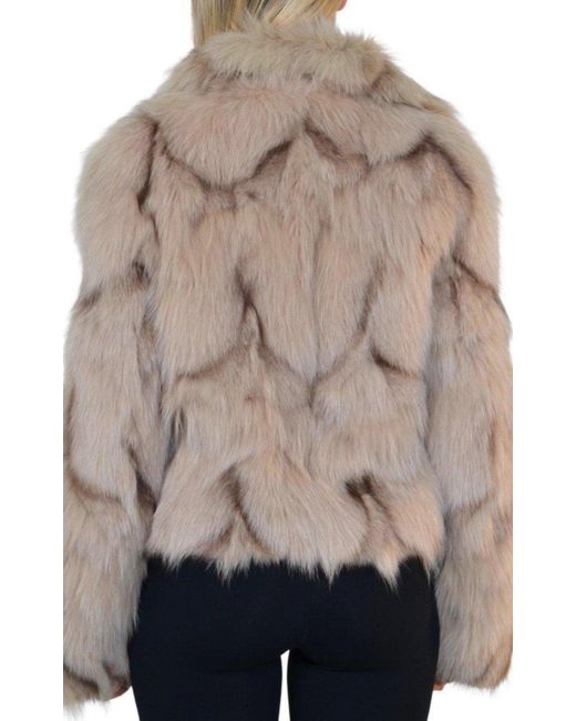 BCBGMAXAZRIA Multicolor Fox Coat