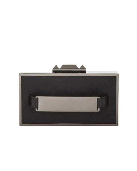 BCBGMAXAZRIA Black Sadie Box Clutch With Side Handle