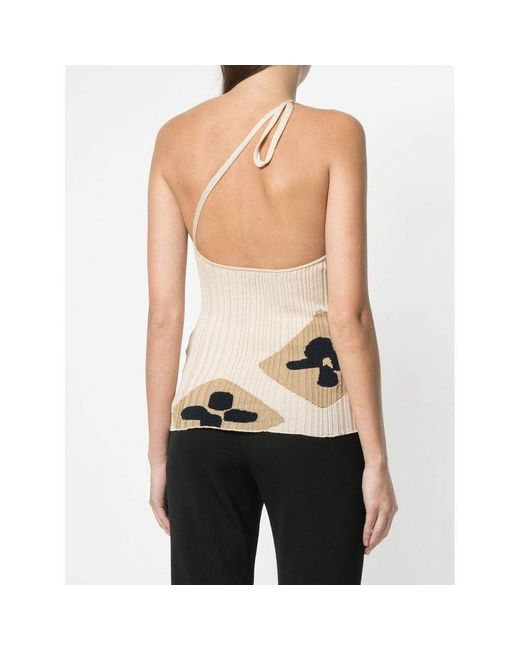 Jacquemus Natural Rib Knit One Shoulder La Maille Caldu Top