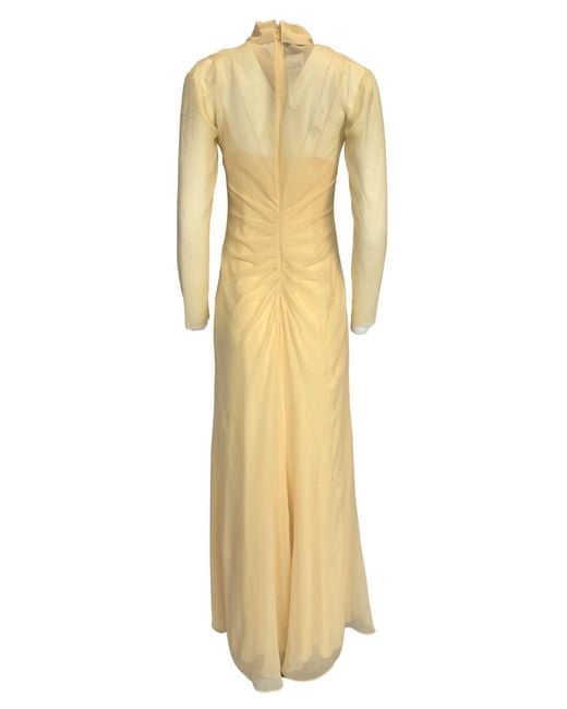 Gucci Yellow Silk Maxi Shirt Dress