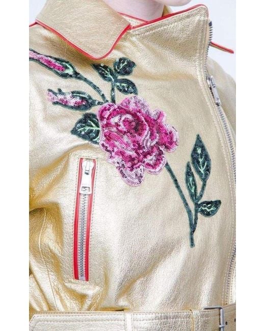 Gucci Metallic Leather Short Biker Jacket It 40 (us 4)