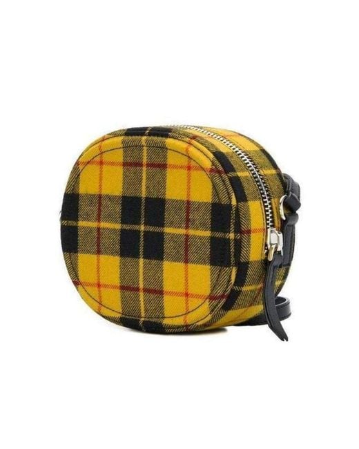 N°21 Yellow Round Checked Tartan Crossbody Bag