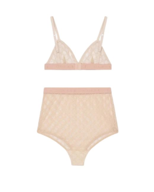 Gucci Natural GG Tulle Lingerie Set