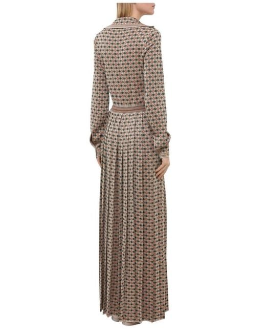 Gucci Natural Long Square G Lamé Dress