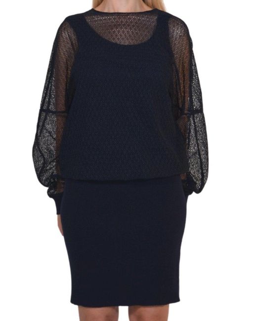 Chloé Blue Sweatshirt Cashmere Blend Dress