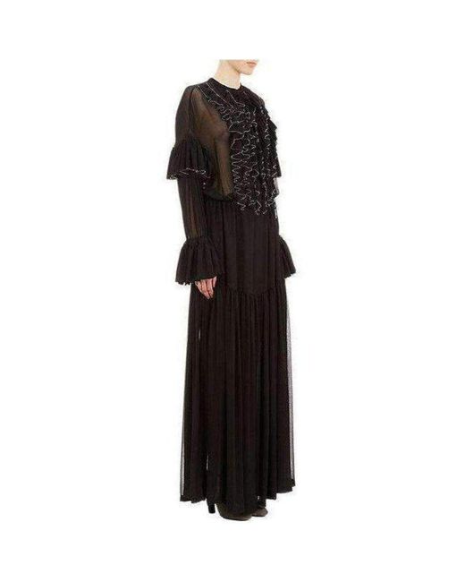 Dries Van Noten Beaded Ruffle Silk 