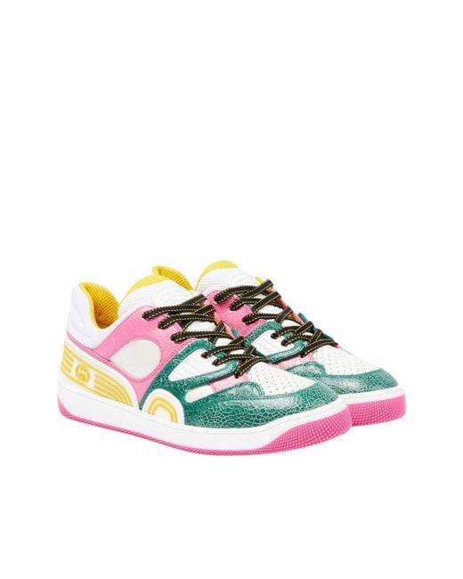 Gucci Blue Basket Panelled Sneakers
