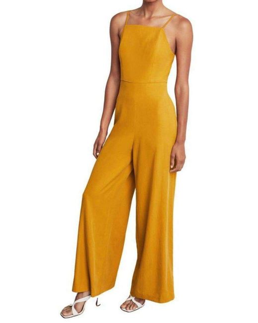 BCBGMAXAZRIA Yellow Strappy Wide Leg Jumpsuit
