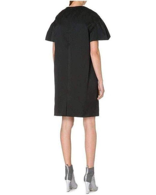 Dries Van Noten Black Floral Motif Silk Blend Dress