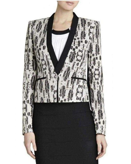 BCBGMAXAZRIA Black Guy Printed Jacket