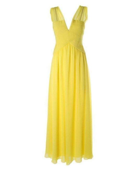 BCBGMAXAZRIA Sleeveless Yellow Gown
