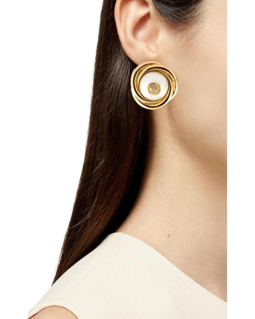 Gucci Metallic Gold-tone Double G Faux Pearl Clip-on Earrings