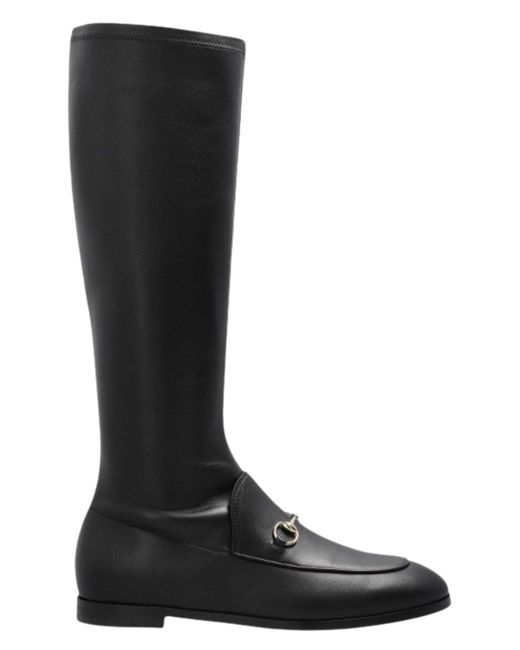 Gucci Jordaan Black Leather Knee-high Boots