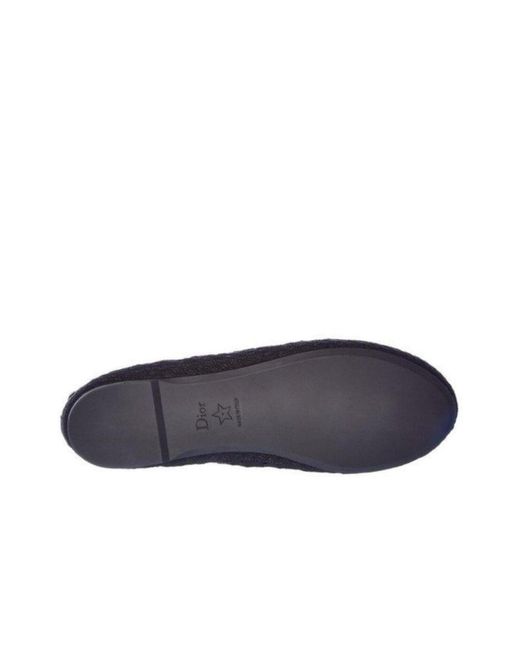 Dior Black Poeme Cotton Ankle-tie Ballerina Flats