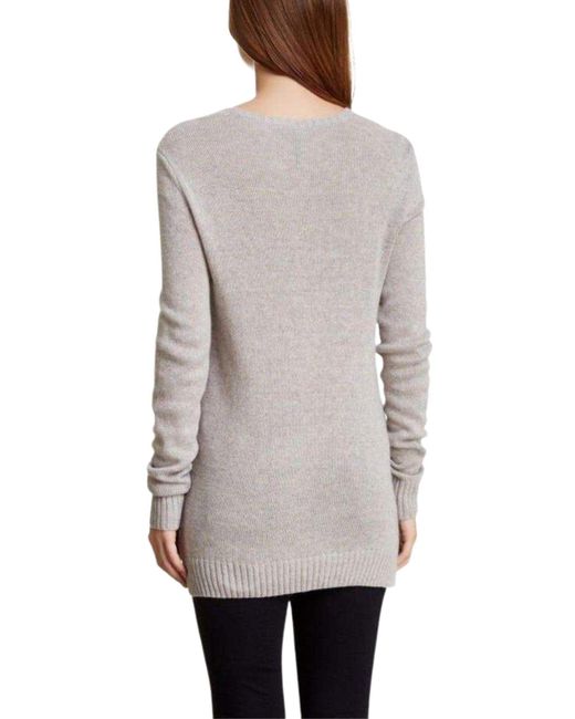 BCBGMAXAZRIA Natural Rooney Graphic Long Sleeve Sweater