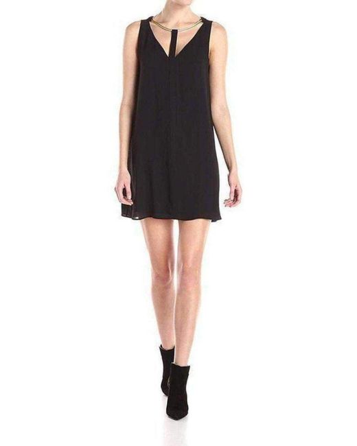 BCBGMAXAZRIA Black Viviene V-neck With Rope Trim Dress