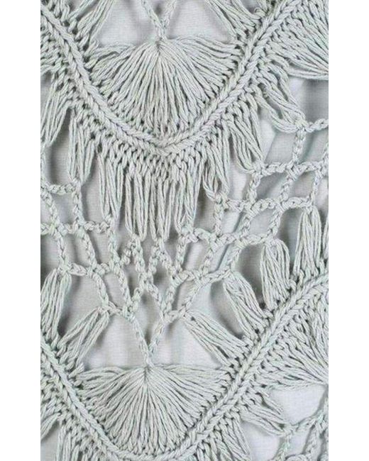 Chloé Gray Fringed Macrame Dress