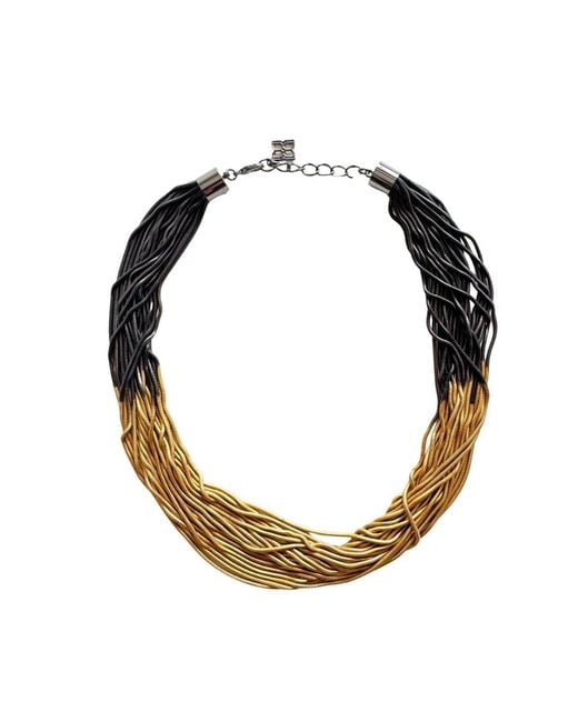 BCBGMAXAZRIA Metallic Two-tone Layered Chain Statement Necklace
