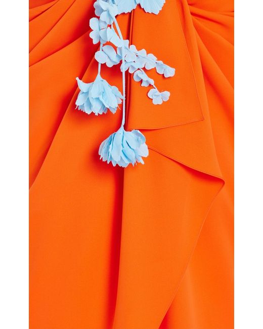 Rosie Assoulin Orange Sarong Double Faced Georgette Silk Skirt