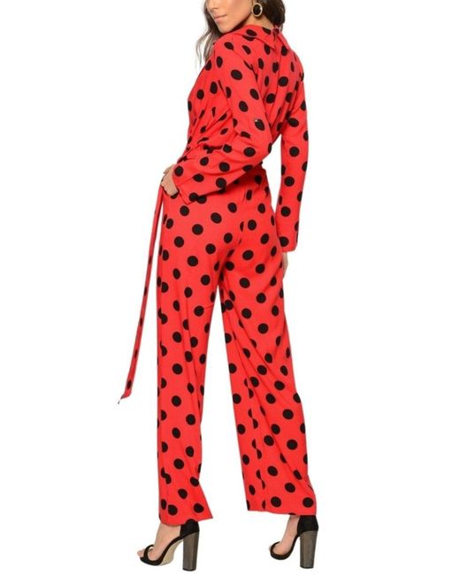Cult Moda Red Polka Dot Jumpsuit